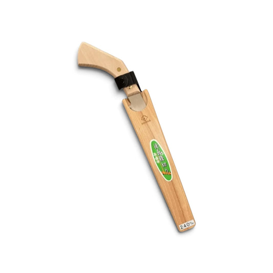 Hishika 240mm Effortless-Pull Hand-Forged Japanese Beechwood Handle and Sheath Pruning Saw [Variable-Pitch Anti-Clogging Geometry / Maximum Hardness High-Carbon Steel / Resharpenable / Made in Miki, Japan]