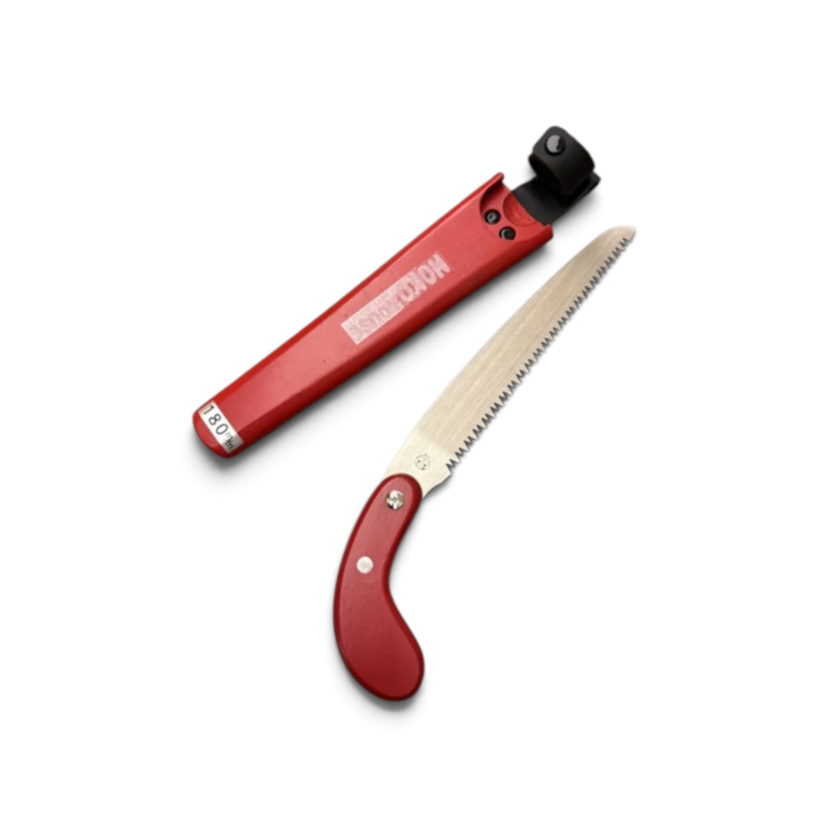 Hishika "Noko-House" 180mm Hand-Forged Polymer Sheath / Painted Wooden Handle Pruning Saw [Optimized-Temper Carbon Steel / Thin Blade Back-Tapered / Resharpenable / Made in Miki, Japan]