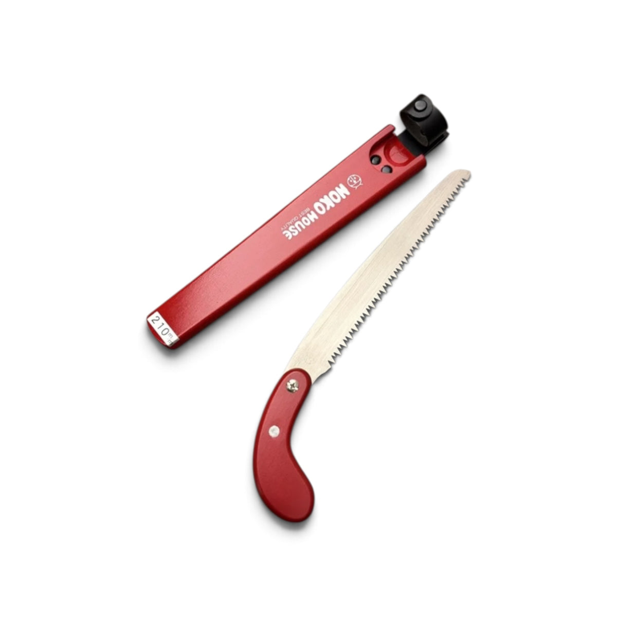 Hishika "Noko-House" 210mm Hand-Forged Polymer Sheath / Painted Wooden Handle Pruning Saw [Optimized-Temper Carbon Steel / Thin Blade Back-Tapered / Resharpenable / Made in Miki, Japan]