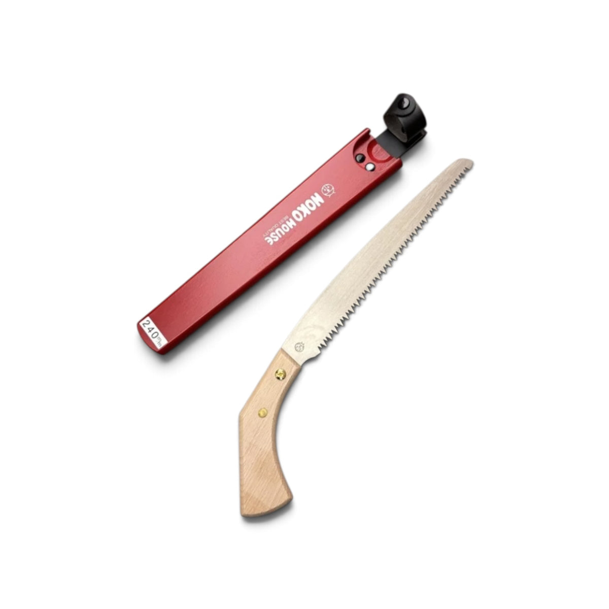 Hishika "Noko-House" 240mm Hand-Forged Polymer Sheath / Japanese beechwood Handle Pruning Saw [Optimized-Temper Carbon Steel / Thin Blade Back-Tapered / Resharpenable / Made in Miki, Japan]