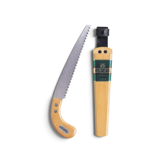 Okatsune Sheathed Pruning Saw No.110 [Total Length & Blade: 325mm / 220mm / High-Carbon Tool Steel / Replaceable Blade System / Natural Wooden Handle & Sheath]