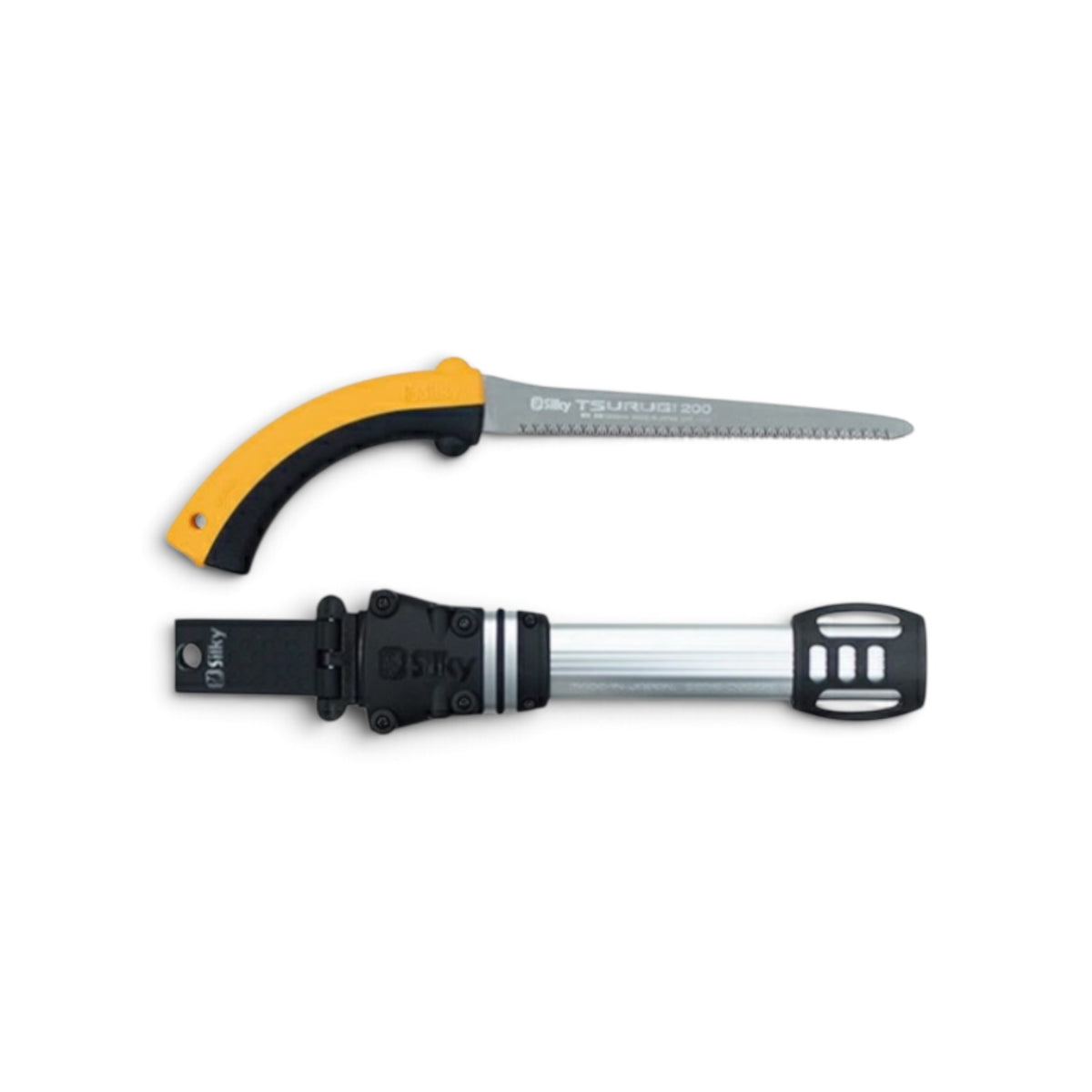 Silky Tsurugi 200mm Straight Sheathed Saw Fine/Thin Branch Teeth No.474-20 [Total Length & Blade: 380mm / 200mm / High-Carbon SK95 Steel / 1.8mm Heavy-Duty Slim Blade / Tool-Less Genki Grip / Aluminum Sheath Included]