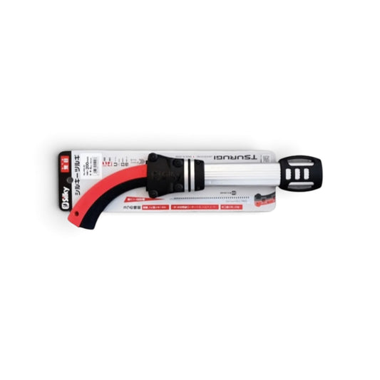 Silky Tsurugi 200mm Straight Sheathed Saw Large Teeth No.450-20 [Total Length & Blade: 380mm / 200mm / High-Carbon SK95 Steel / 1.8mm Heavy-Duty Slim Blade / Tool-Less Genki Grip / Red Accents / Aluminum Sheath Included]