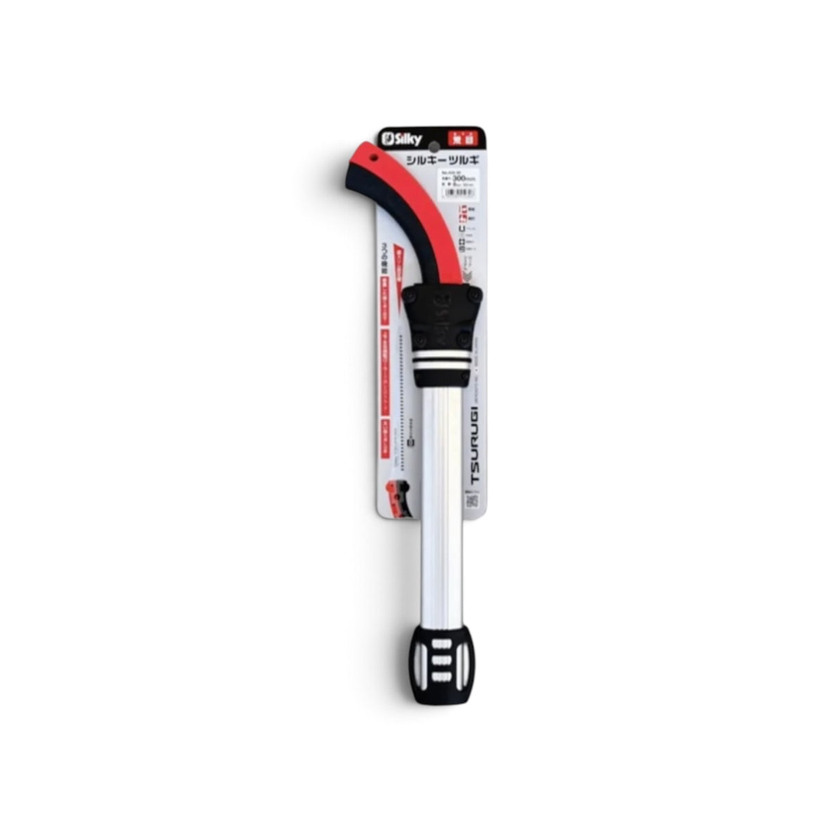 Silky Tsurugi 300mm Straight Sheathed Saw Large Teeth No.450-30 [Total Length & Blade: 480mm / 300mm / High-Carbon SK95 Steel / 1.8mm Heavy-Duty Slim Blade / Tool-Less Genki Grip / Red Accents / Aluminum Sheath Included]