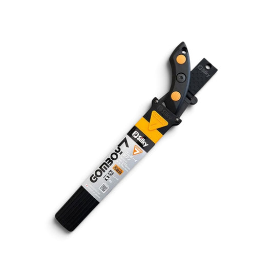 Silky Gomboy 7 210mm Straight Sheathed Saw Medium Teeth No.411-21 [Total Length & Blade: 375mm / 210mm / High-Carbon SK95 Steel / Straight Blade / Sheath Included / Yellow Accents]