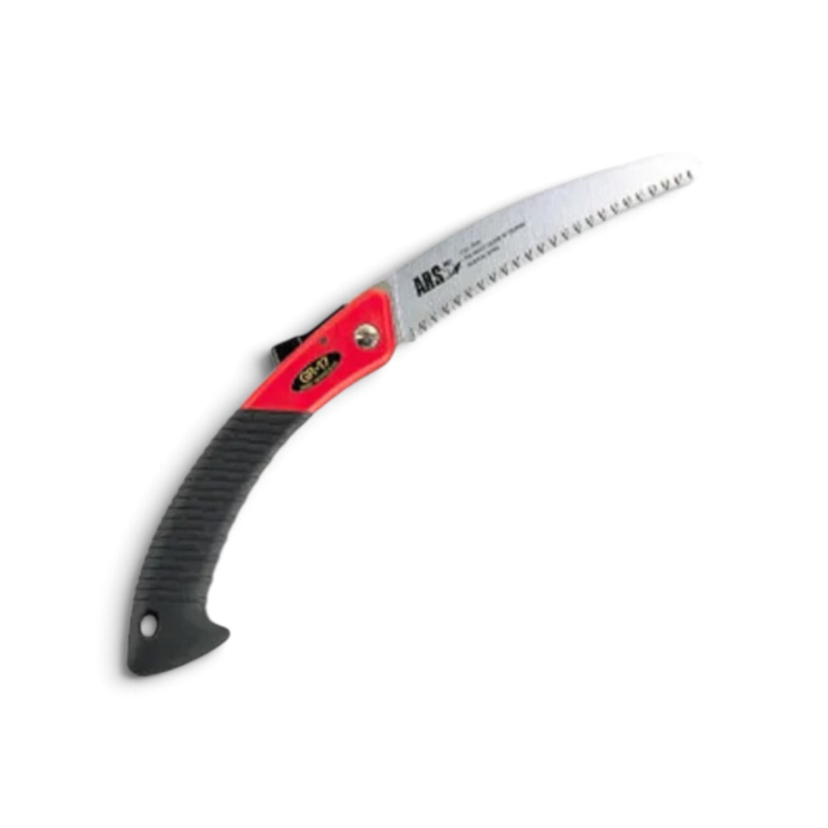 ARS Folding Curved Pruning Saw GR-17 [Total Length & Blade: 377mm (Folded: 230mm) / 170mm / Weight: 175g / High-Carbon Tool Steel / Hard Chrome Plated / Curved Blade / Dual-Grip]