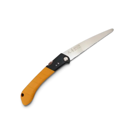 Tenju Raku-no-ko 170 Folding Pruning Saw No.1307 [Total Length & Blade: 375mm (Folded: 210mm) / 170mm / 0.6mm Ultra-Thin Blade / Japanese High-Carbon Tool Steel / Medium-Fine Tooth Geometry / Ergonomic Elastomer Grip]