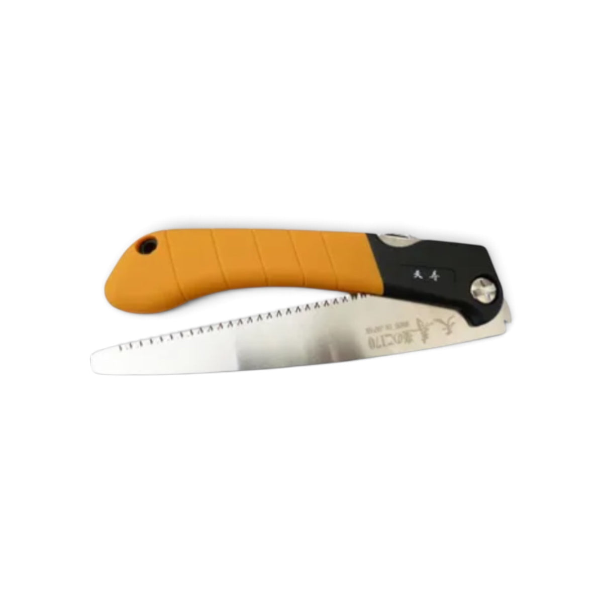 Tenju Raku-no-ko 170 Folding Pruning Saw No.1307 [Total Length & Blade: 375mm (Folded: 210mm) / 170mm / 0.6mm Ultra-Thin Blade / Japanese High-Carbon Tool Steel / Medium-Fine Tooth Geometry / Ergonomic Elastomer Grip]