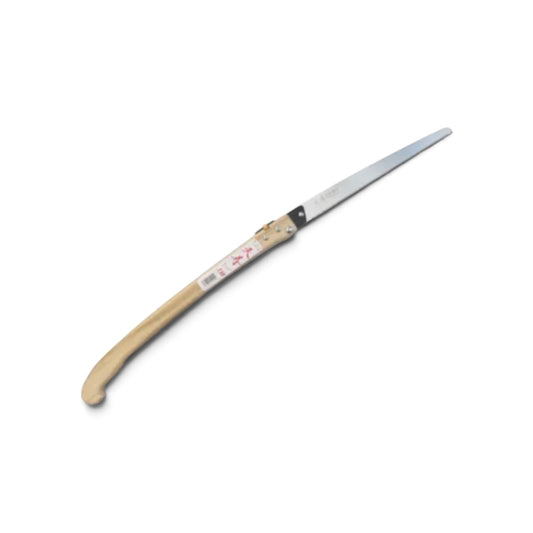 Tenju Deluxe Folding Pruning Saw 330mm with Wooden Handle [Blade Length: 330mm / 0.6mm Ultra-Thin Blade / Japanese High-Carbon Tool Steel / Natural Wooden Handle / Long Reach]