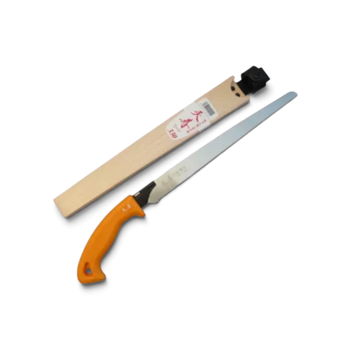 Tenju Sheathed Pruning Saw 330mm with Resin Scabbard [Blade Length: 330mm / 0.6mm Ultra-Thin Blade / Japanese High-Carbon Tool Steel / Ergonomic Elastomer Grip / Lightweight Resin Sheath]