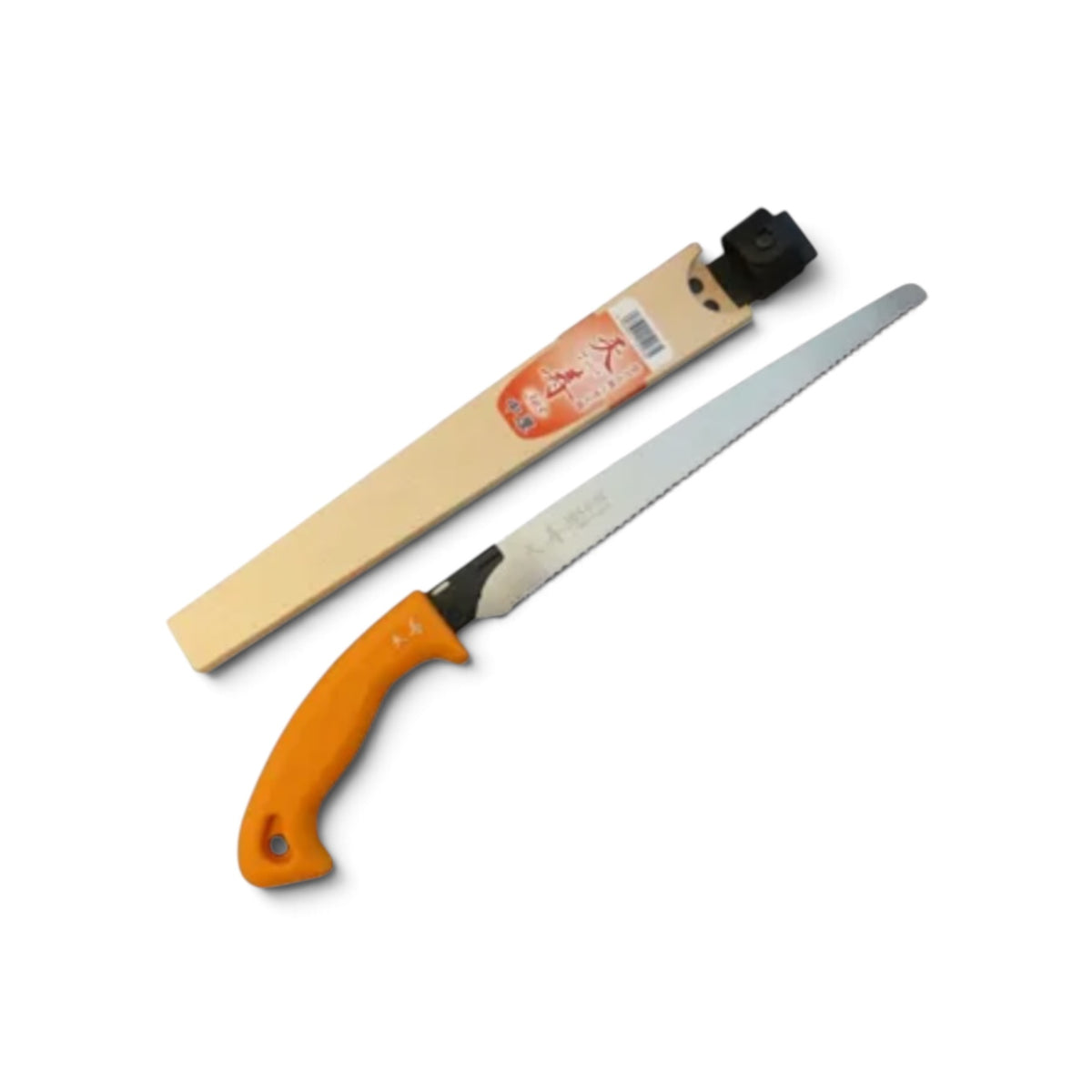 Tenju Medium-Thick Blade Sheathed Pruning Saw 300mm with Resin Scabbard [Blade Length: 300mm / 0.7mm Medium-Thick Blade / Kerf: 0.90mm / Japanese High-Carbon Tool Steel / Ergonomic Elastomer Grip / Lightweight Resin Sheath]