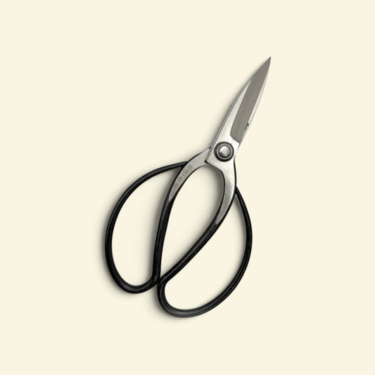 Hasamiya Ichiban Traditional Japanese Gardener-Style Topiary Shears (Niwa-Ki Shears) - 80mm Blade [Yasuki Ki-Gami Yellow Paper Steel / Hollow-Ground Blades / Polished Finish / Traditional Riveted Joint]