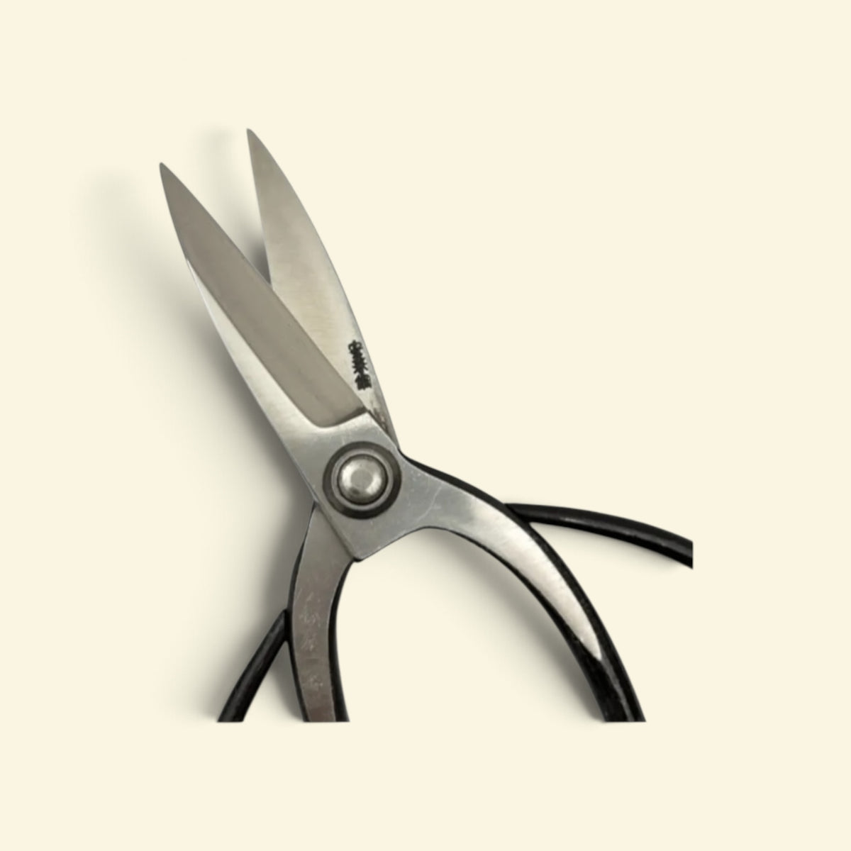 Hasamiya Ichiban Traditional Japanese Gardener-Style Topiary Shears (Niwa-Ki Shears) - 80mm Blade [Yasuki Ki-Gami Yellow Paper Steel / Hollow-Ground Blades / Polished Finish / Traditional Riveted Joint]